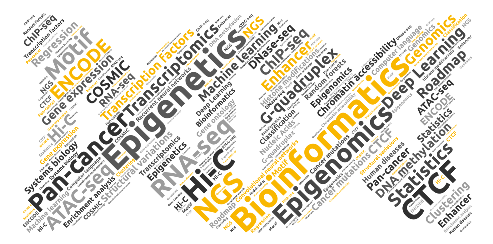 Research interests word cloud